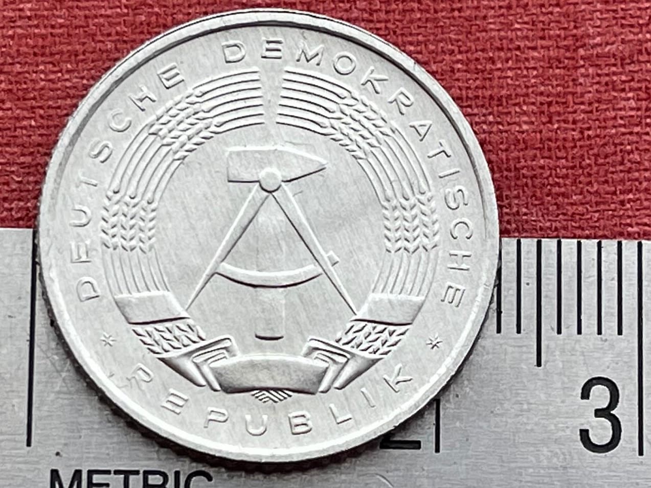 Hammer, Compass, Corn Wreath 50 Pfennig East Germany Authentic Coin Money for Jewelry and Craft Making (German Democratic Republic)