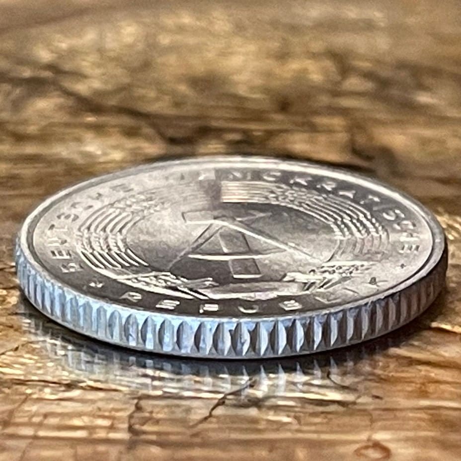 Hammer, Compass, Corn Wreath 50 Pfennig East Germany Authentic Coin Money for Jewelry and Craft Making (German Democratic Republic)