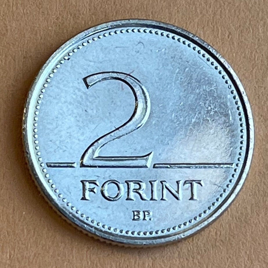 Hungarian Crocus 2 Forint Hungary Authentic Coin Money for Jewelry and Craft Making (Colchicum Hungaricum Janka)