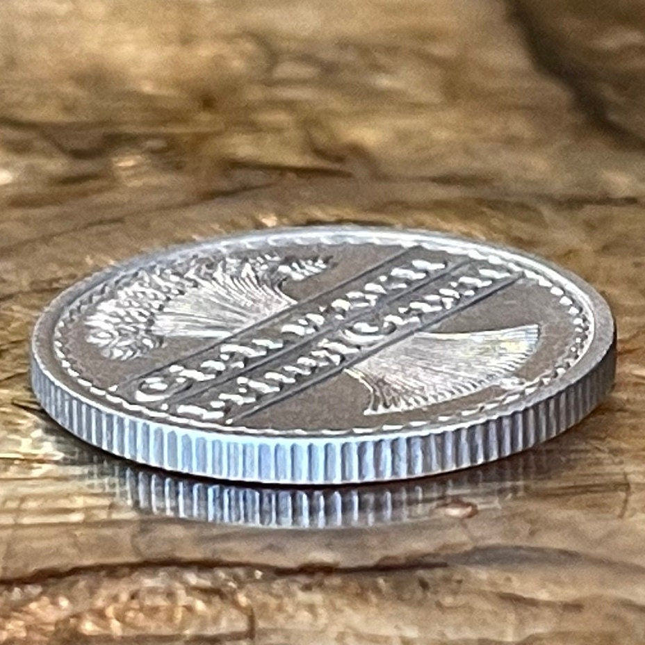 Harvest Wheatsheaf & Proverb "Sich Regen Bringt Segen" ("Effort Brings Reward") 50 Pfennig Germany Authentic Coin Money for Jewelry