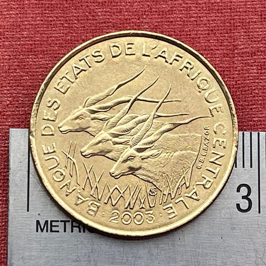 Giant Elands 25 Francs Central African States Authentic Coin Money for Jewelry and Craft Making (Lord Derby Eland) 2003