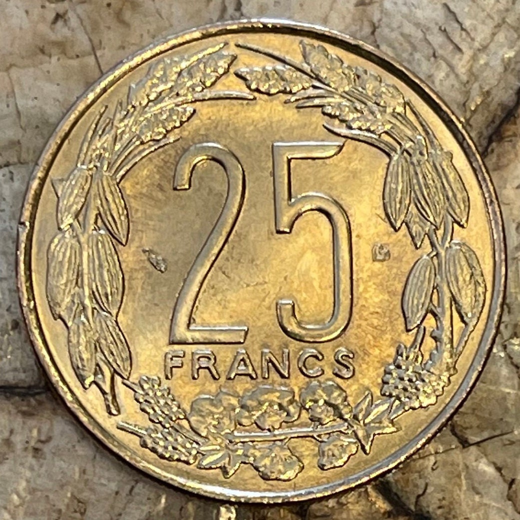 Giant Elands 25 Francs Central African States Authentic Coin Money for Jewelry and Craft Making (Lord Derby Eland) 2003