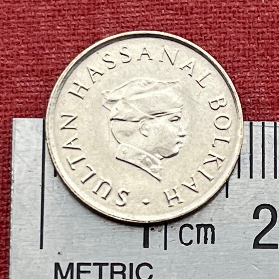Flying Bird Motif & Sultan Hassanal Bolkiah 5 Sen Brunei Authentic Coin Money for Jewelry and Craft Making (Richest Man)