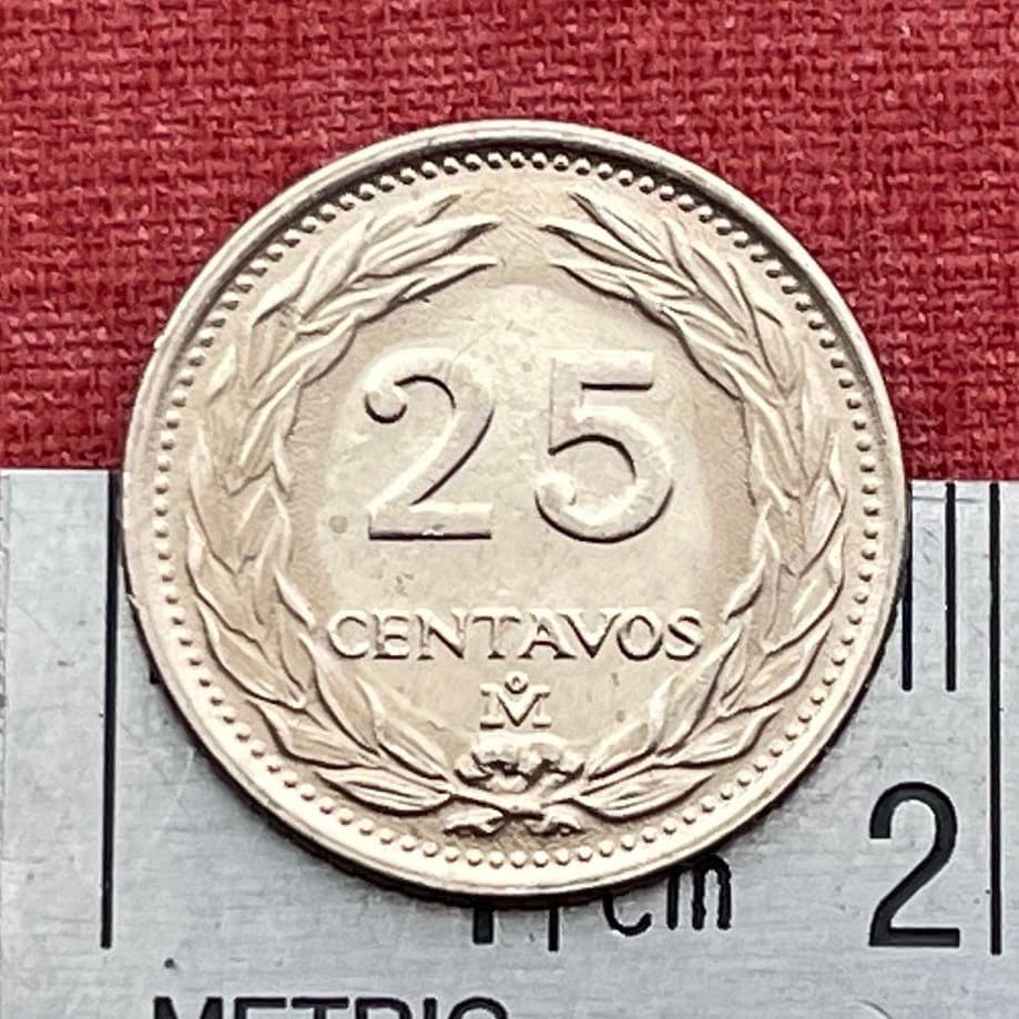 Father José Matías Delgado 25 Centavos El Salvador Authentic Coin Money for Jewelry (Father of the Salvadoran Fatherland) (Priest)