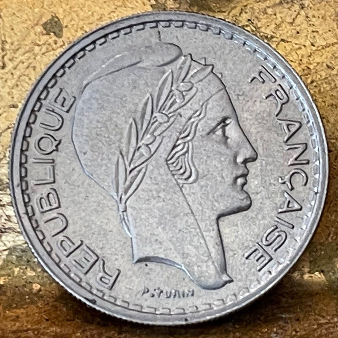 Art Deco Marianne in Phrygian Cap 10 Francs France Authentic Coin Money for Jewelry and Crafts (Turin Type) (Liberté, Egalité, Fraternité)