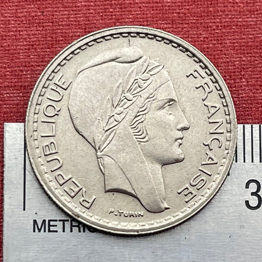 Art Deco Marianne in Phrygian Cap 10 Francs France Authentic Coin Money for Jewelry and Crafts (Turin Type) (Liberté, Egalité, Fraternité)