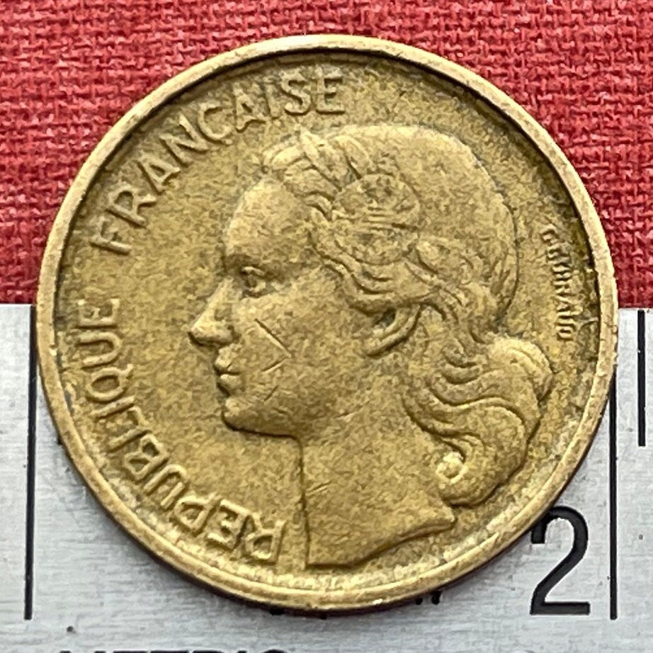 Gallic Rooster 10 Francs Chantecler & Marianne France Authentic Coin Money for Jewelry and Craft Making (Le Coq Francais) (Fourth Republic)