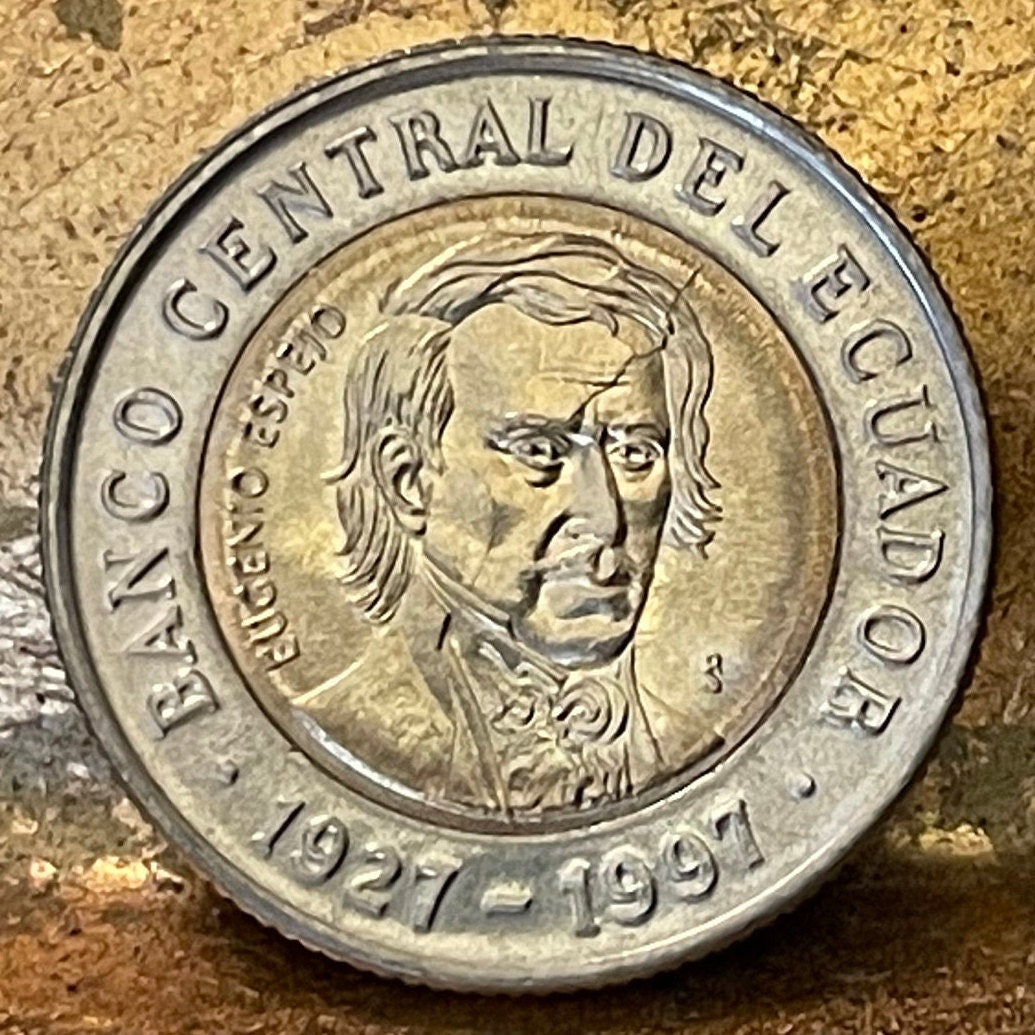 Scientist Reformer Eugenio Espejo 1000 Sucres Ecuador Authentic Coin Money for Jewelry and Craft Making (Bimetallic) (1997)