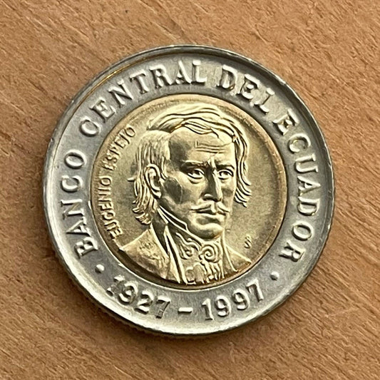 Scientist Reformer Eugenio Espejo 1000 Sucres Ecuador Authentic Coin Money for Jewelry and Craft Making (Bimetallic) (1997)