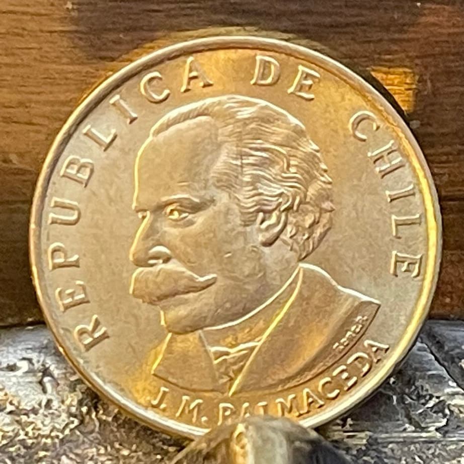 President José Manuel Balmaceda & Condor and Deer 20 Centésimos Chile Authentic Coin Money for Jewelry (By Right or Might) (Suicide)