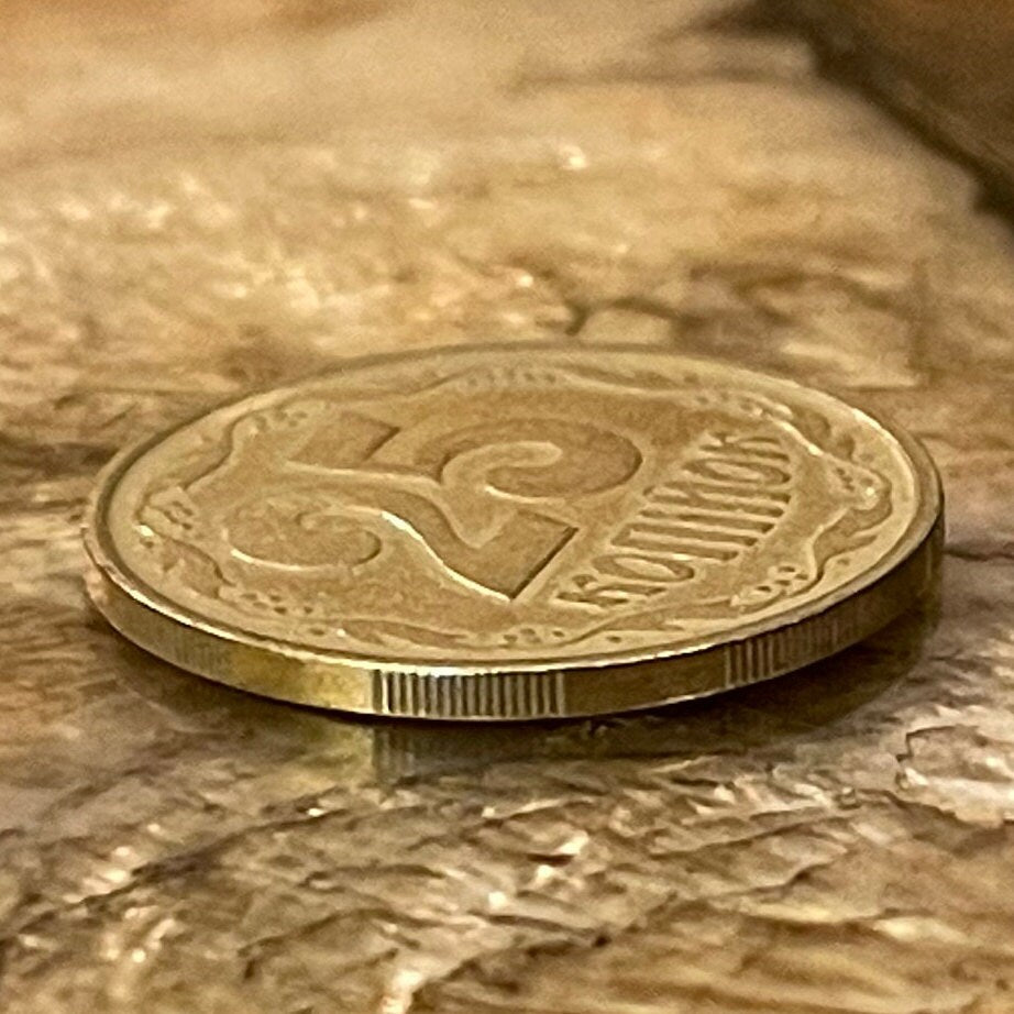 Tryzub of Volodymyr 25 Kopeks Ukraine Authentic Coin Money for Jewelry and Craft Making (Trident) (Falcon) 1992