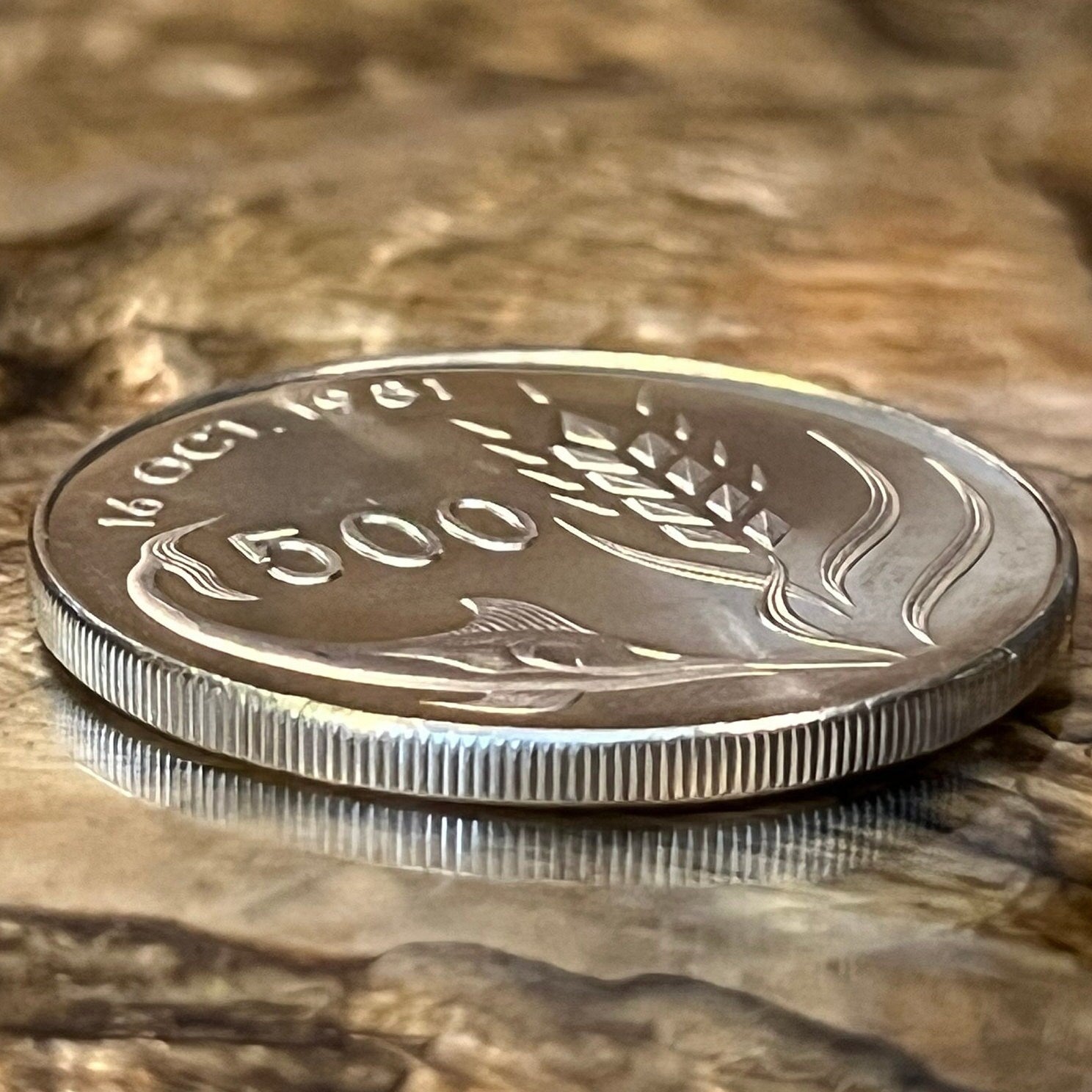 Swordfish & Dove with Olive Twig 500 Mils Cyprus Authentic Coin Money for Jewelry and Craft Making