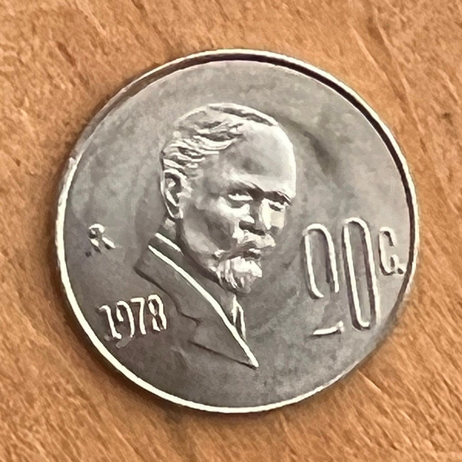 President Francisco Madero & Eagle with Snake 20 Centavos Mexico Authentic Coin Money for Jewelry and Craft Making