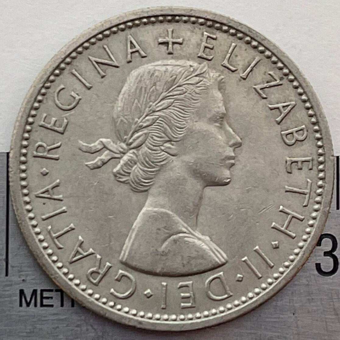 Tudor Rose, Thistle, Shamrock and Leek 1 Florin (2 Shillings) Great Britain Authentic Coin Money for Jewelry and Crafts (Queen Elizabeth)