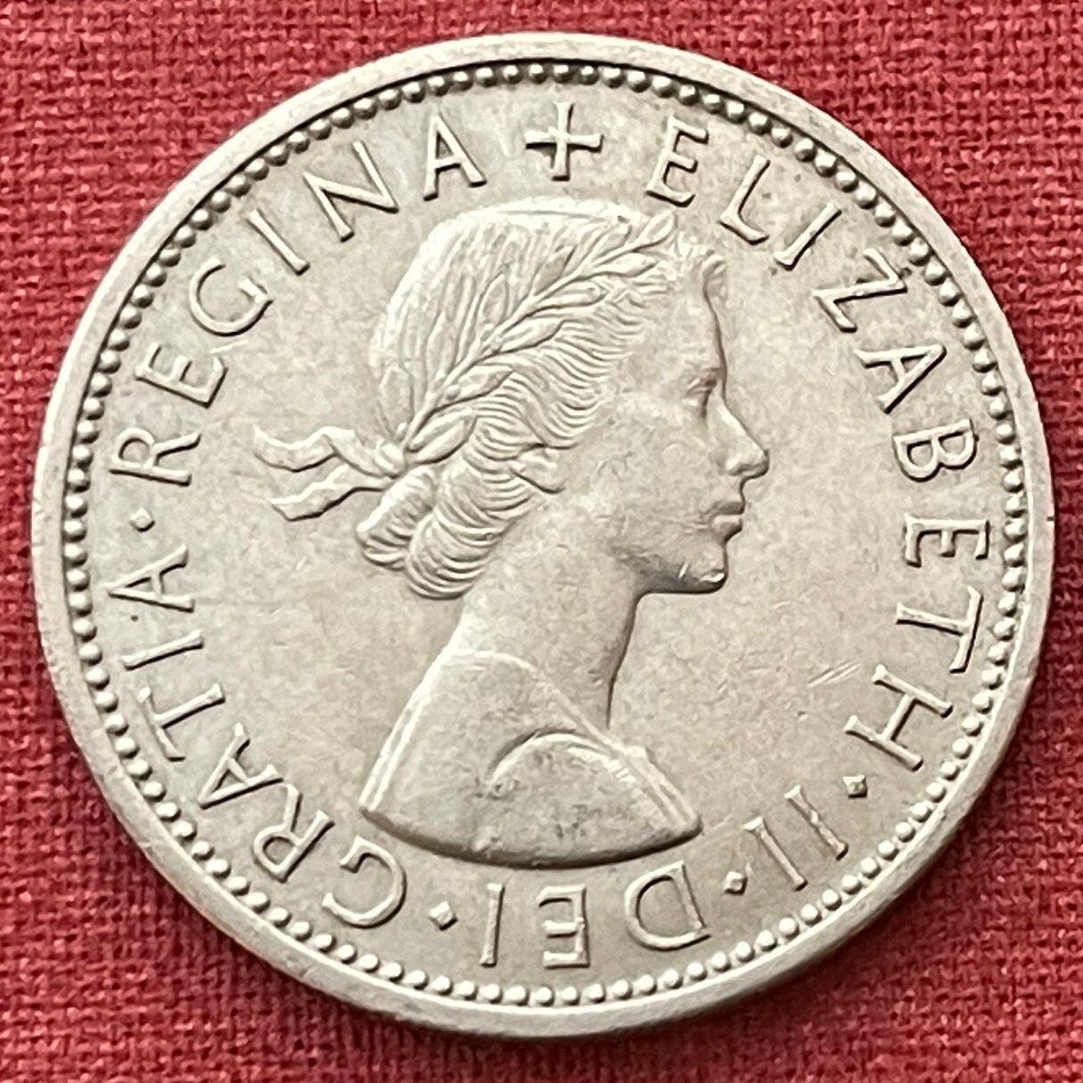 Tudor Rose, Thistle, Shamrock and Leek 1 Florin (2 Shillings) Great Britain Authentic Coin Money for Jewelry and Crafts (Queen Elizabeth)