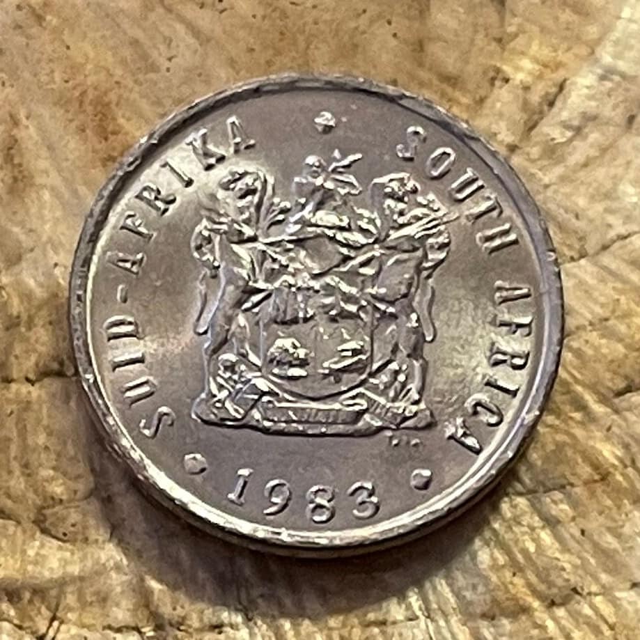 Paradise Crane (Nickel) 5 Cents South Africa Authentic Coin Money for Jewelry and Craft Making (Xhosa Hero) (Blue Crane) Power Through Unity