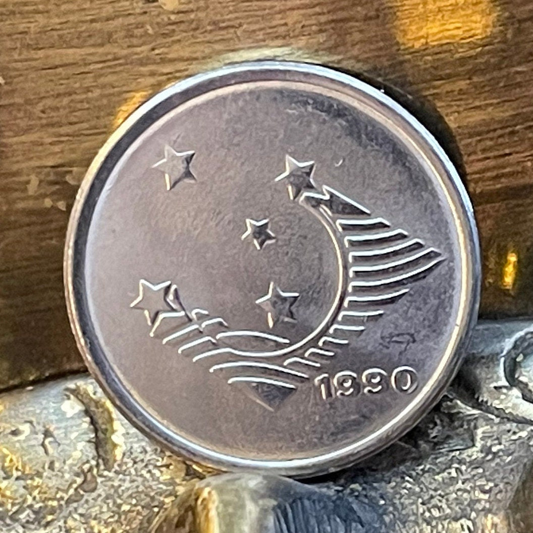 Southern Cross "Crux" Constellation 1 Cruziero Brazil Authentic Coin Money for Jewelry and Craft Making (1990) (Stars) (Astronomy)