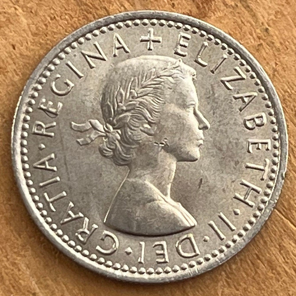 Lucky Wedding Sixpence; Rose, Thistle, Shamrock and Leek 6 Pence Great Britain Authentic Coin Money for Jewelry and Craft Making (Fortune)