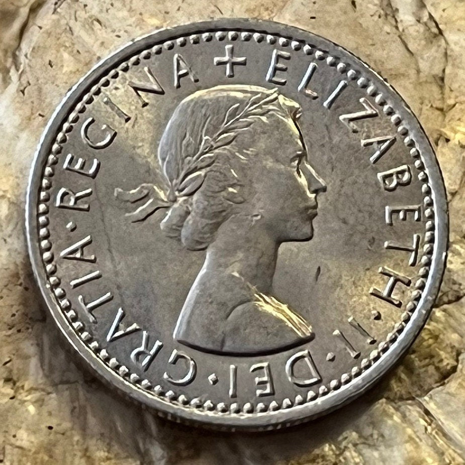 Lucky Wedding Sixpence; Rose, Thistle, Shamrock and Leek 6 Pence Great Britain Authentic Coin Money for Jewelry and Craft Making (Fortune)