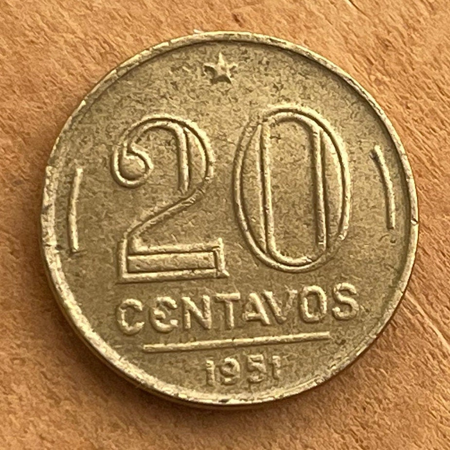 Abolitionist Rui Barbosa 20 Centavos Brazil Authentic Coin Money for Jewelry and Craft Making (Encilhamento) (Golden Law) (Fiat Money)