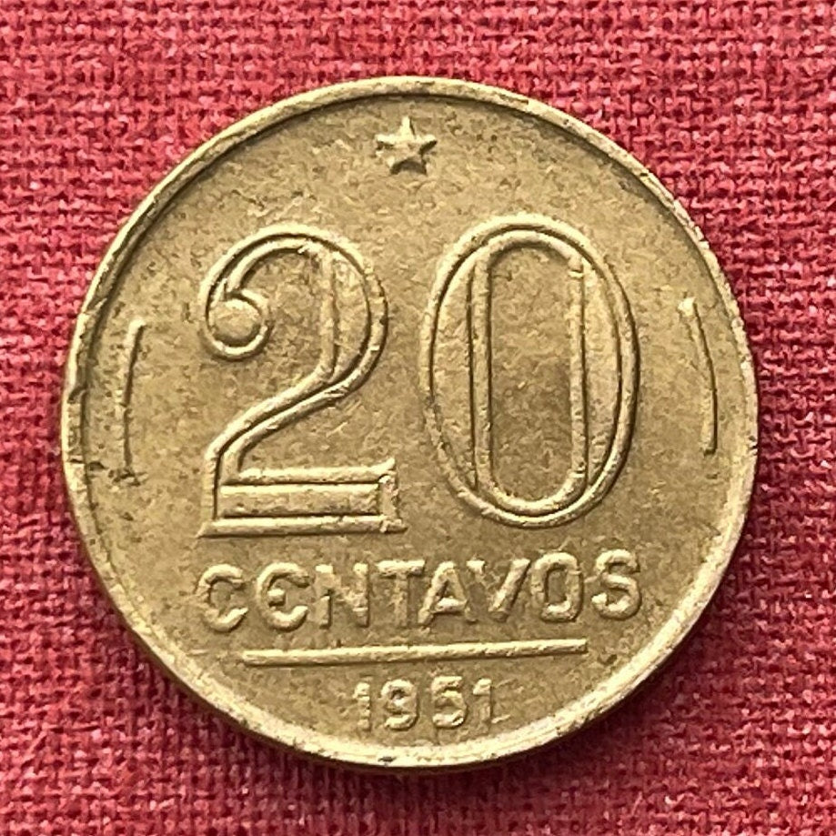 Abolitionist Rui Barbosa 20 Centavos Brazil Authentic Coin Money for Jewelry and Craft Making (Encilhamento) (Golden Law) (Fiat Money)