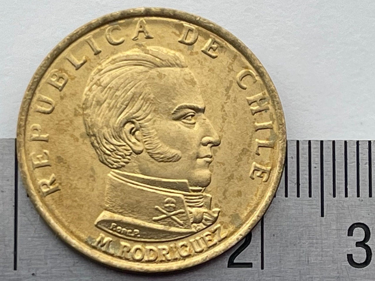 Hussar of Death Manuel Javier Rodríguez & Condor and Deer 50 Centésimos Chile Authentic Coin Money for Jewelry (By Right or Might) (1971)