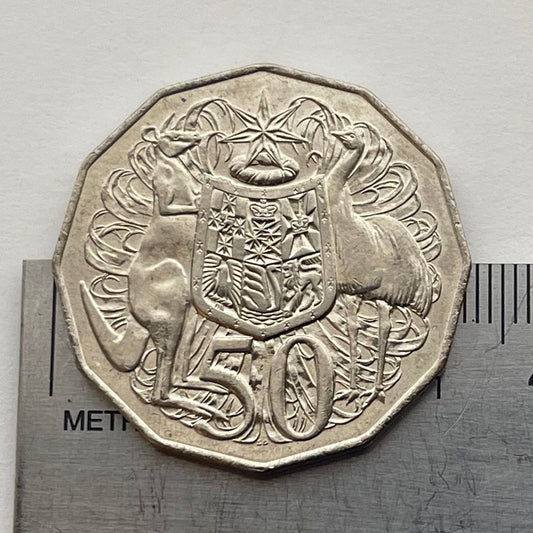 Kangaroo & Emu 50 Cents Australia Authentic Coin Money for Jewelry and Craft Making (Dodecagonal) (12-Sided)