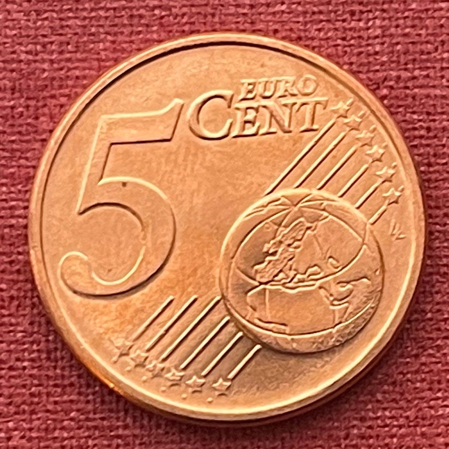 Oil Tanker 5 Euro Cents Greece Authentic Coin Money for Jewelry and Craft Making
