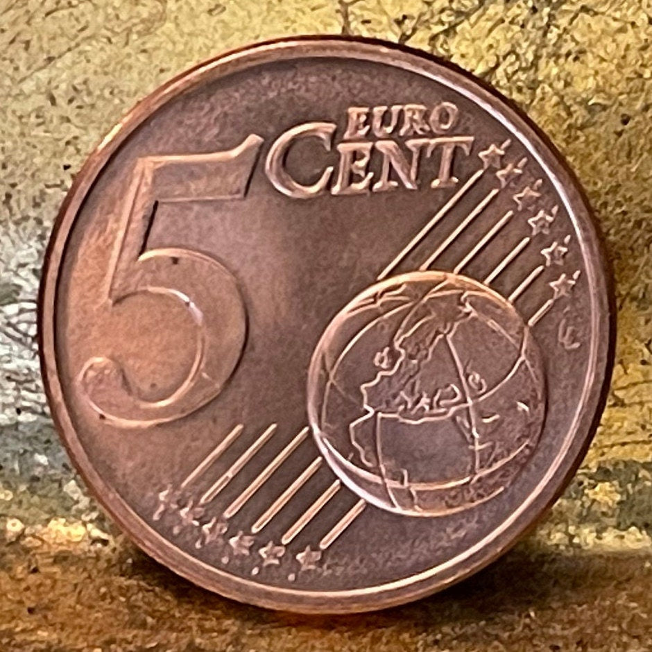 Oil Tanker 5 Euro Cents Greece Authentic Coin Money for Jewelry and Craft Making