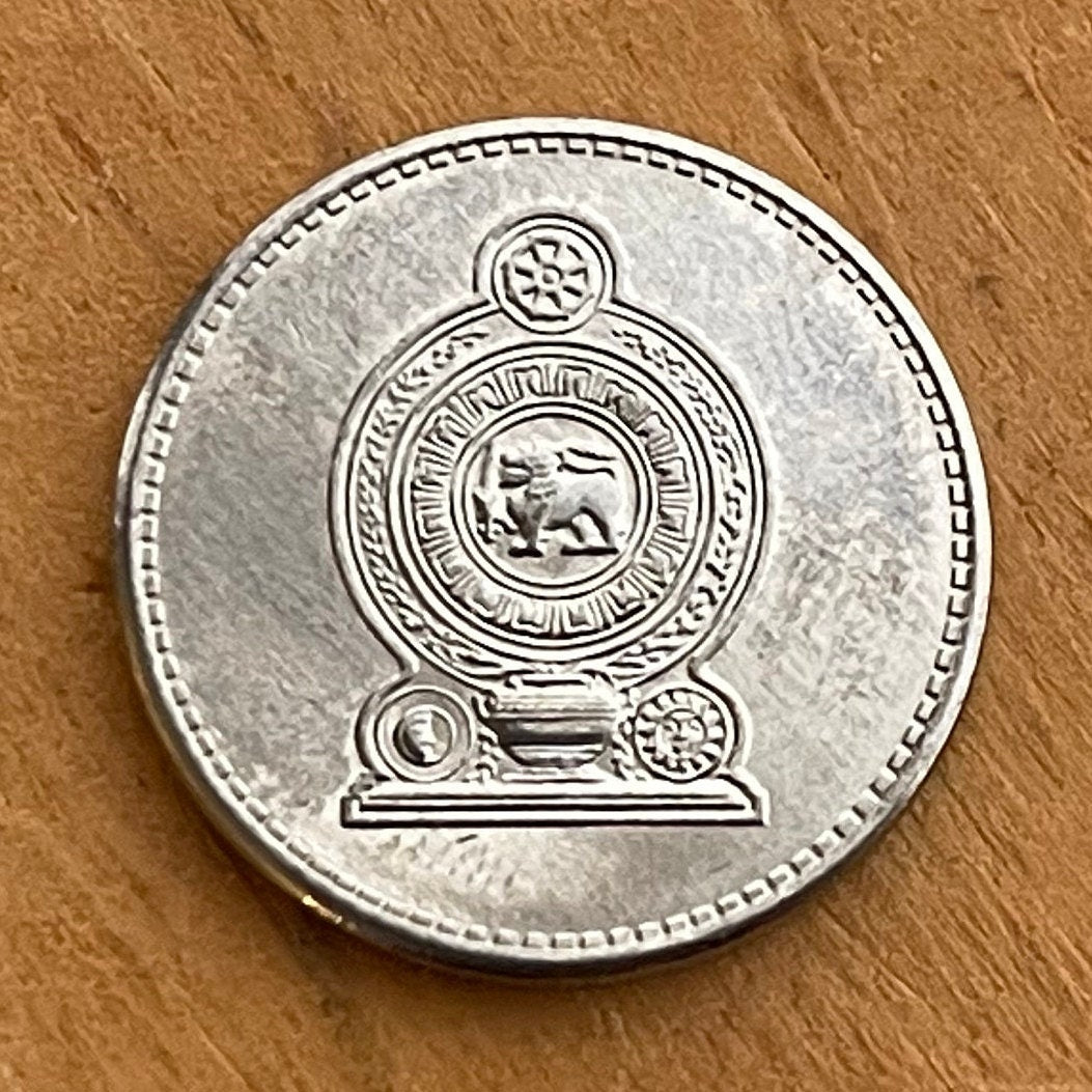 Wheel of Dharma 1 Rupee & Lion with Sword Sri Lanka Authentic Coin Money for Jewelry and Craft Making (Dharmachakra) (Dhammacakka) 2016