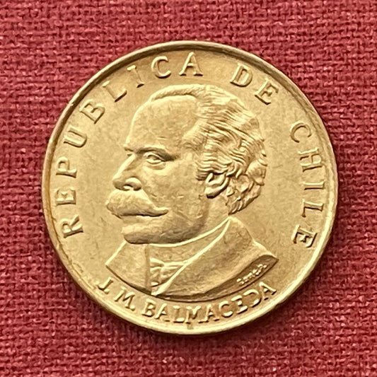 President José Manuel Balmaceda & Condor and Deer 20 Centésimos Chile Authentic Coin Money for Jewelry (By Right or Might) (Suicide)