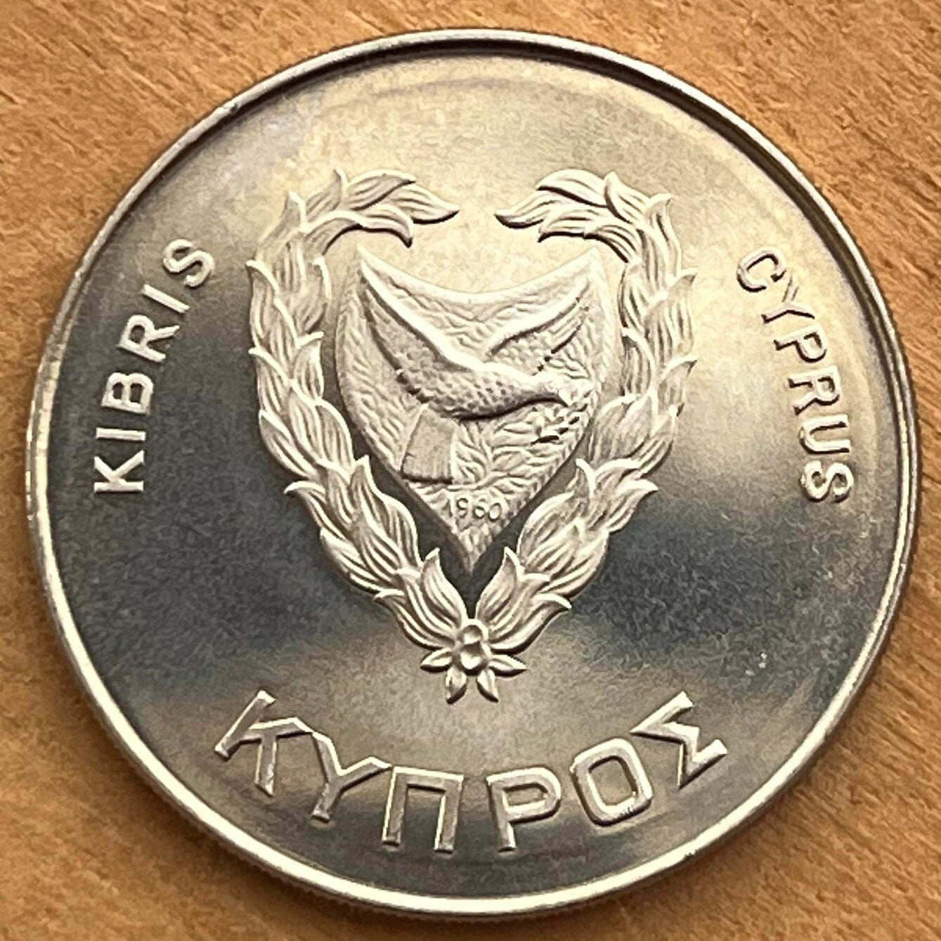 Swordfish & Dove with Olive Twig 500 Mils Cyprus Authentic Coin Money for Jewelry and Craft Making