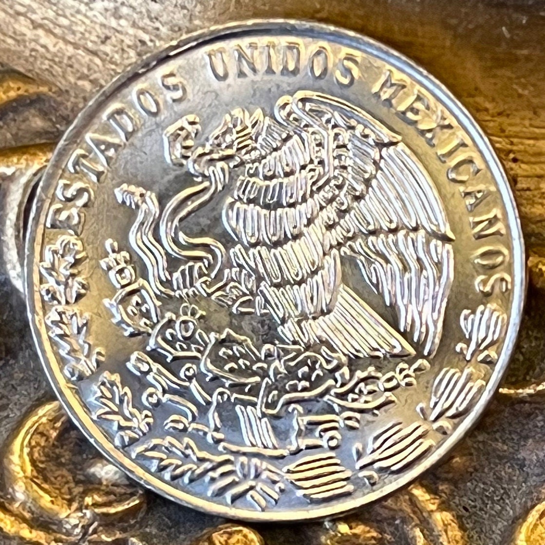 President Francisco Madero & Eagle with Snake 20 Centavos Mexico Authentic Coin Money for Jewelry and Craft Making