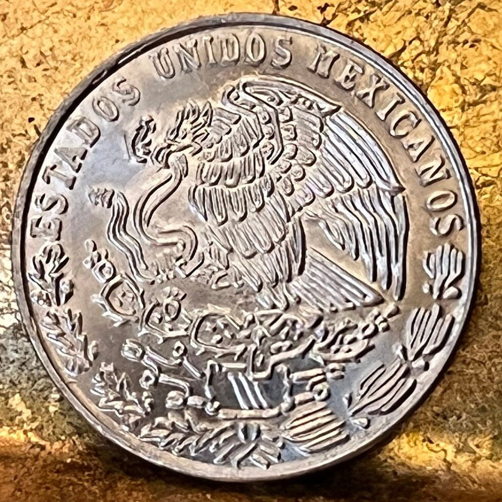 President Francisco Madero & Eagle with Snake 20 Centavos Mexico Authentic Coin Money for Jewelry and Craft Making