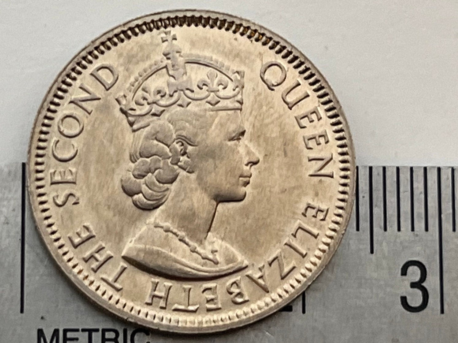 Swamp Deer Half Rupee Mauritius Authentic Coin Money for Jewelry and Craft Making (Barasingha Stag) (Tudor Crown) 1965