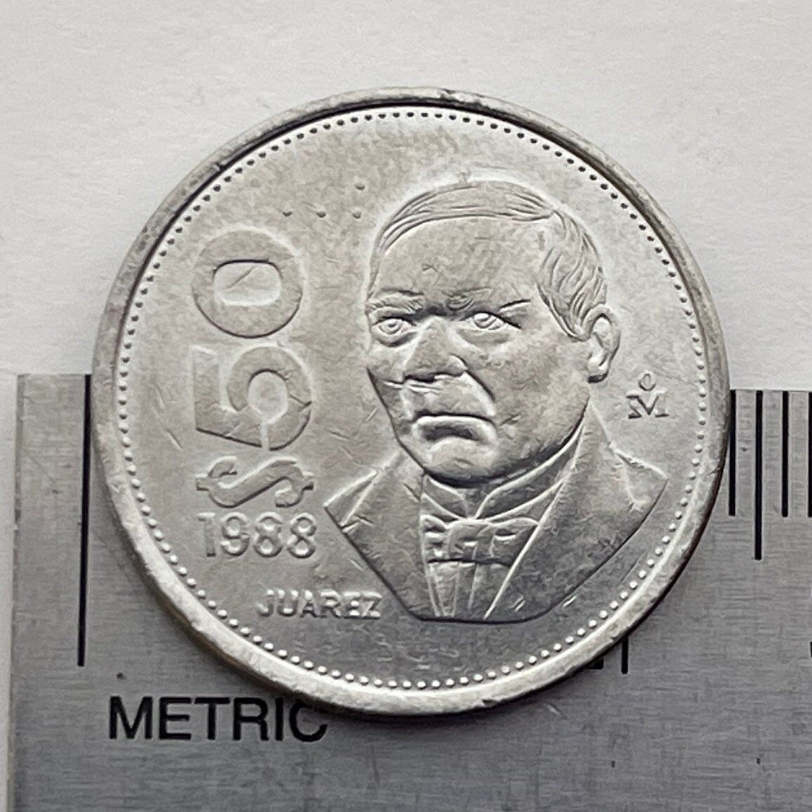 President Benito Juárez & Eagle with Snake 50 Pesos Mexico Authentic Coin Money for Jewelry and Craft Making