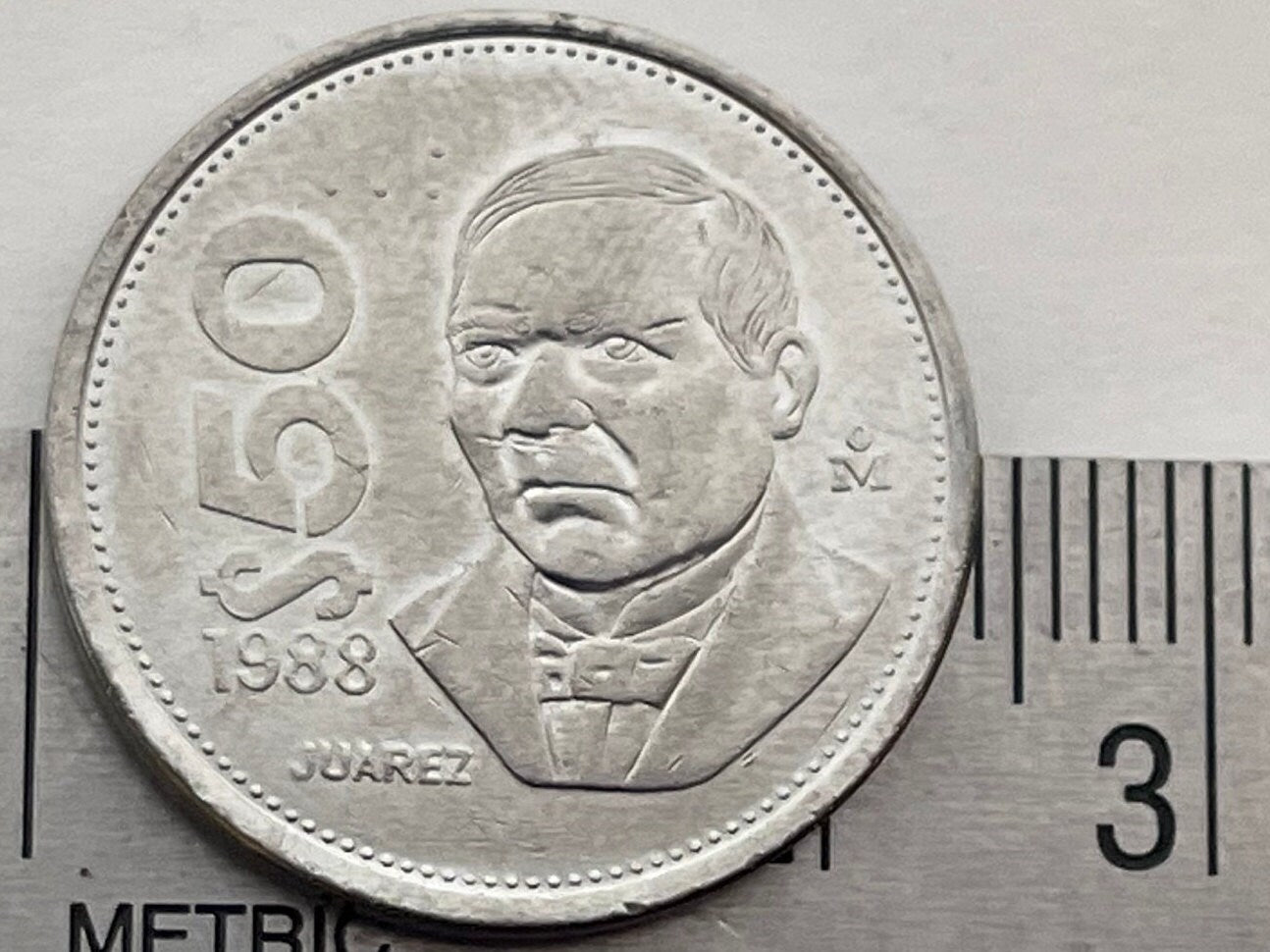 President Benito Juárez & Eagle with Snake 50 Pesos Mexico Authentic Coin Money for Jewelry and Craft Making