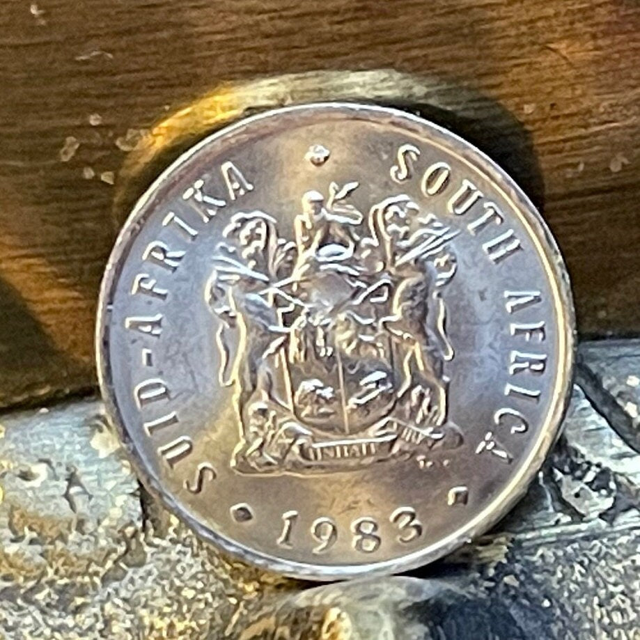 Paradise Crane (Nickel) 5 Cents South Africa Authentic Coin Money for Jewelry and Craft Making (Xhosa Hero) (Blue Crane) Power Through Unity