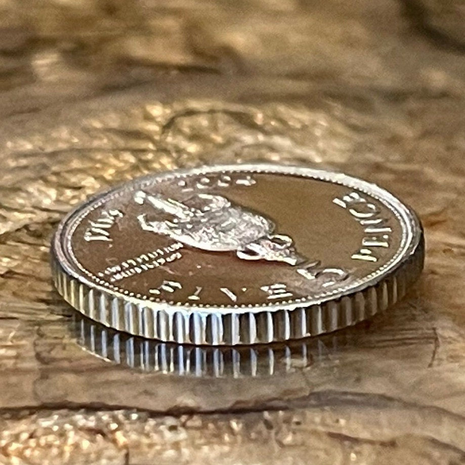 British Royal Sceptre 5 Pence Gibraltar Authentic Coin Money for Jewelry and Craft Making (Constitution Order 1969) (Tercentenary)