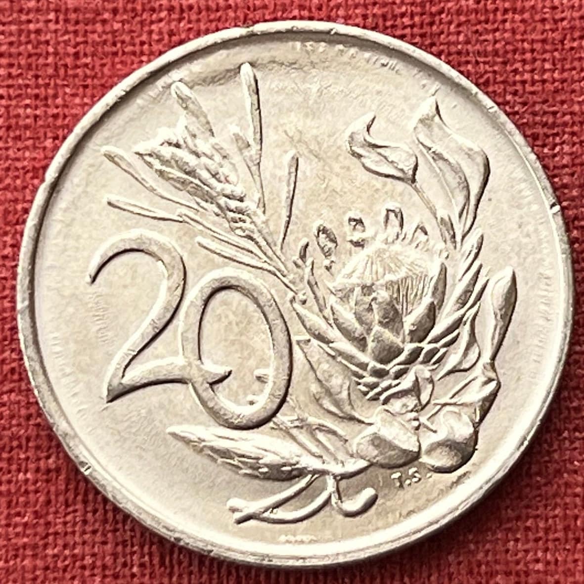 King Sugar Bush 20 Cents South Africa Authentic Coin Money for Jewelry and Craft Making (King Protea) (Power Through Unity)