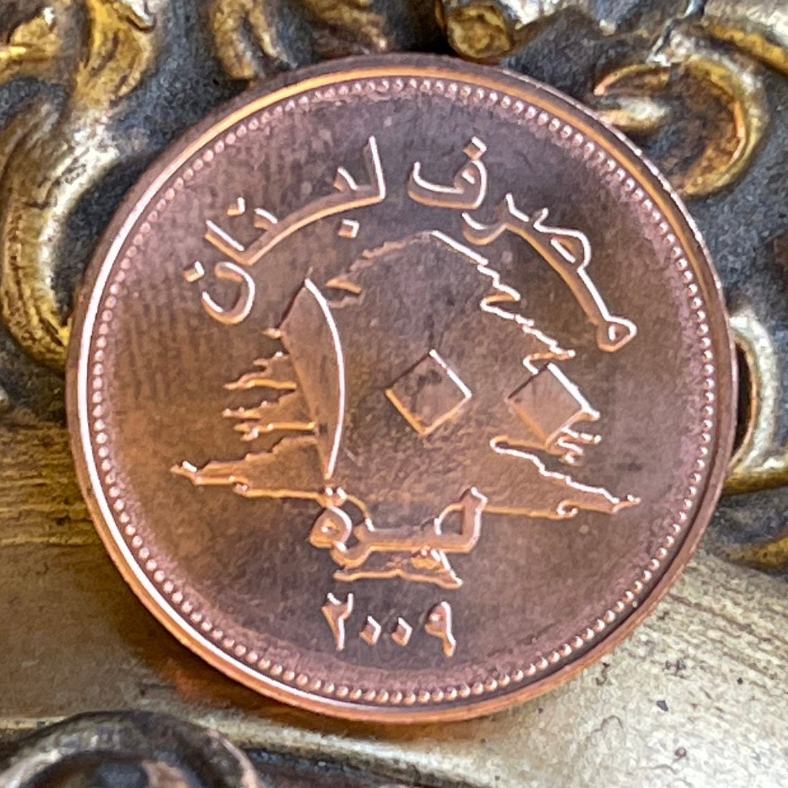 Cedar of Lebanon 100 Livres Lebanon Authentic Coin Charm for Jewelry and Craft Making (100 Pounds) (Gilgamesh)