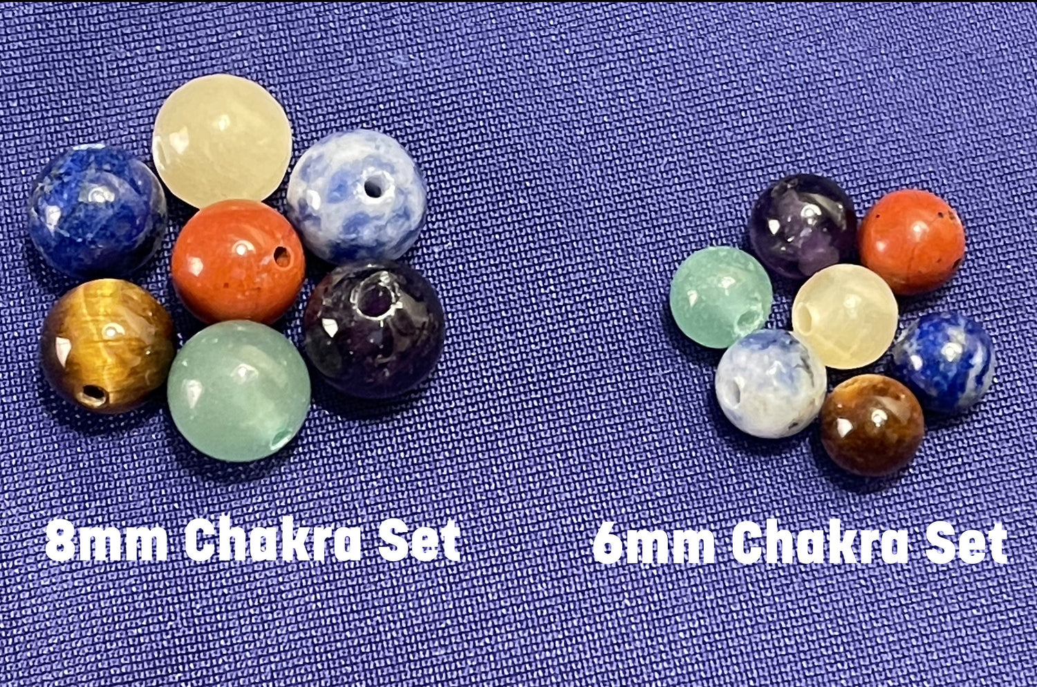 Chakra Bead Sets, Strands; Mala Beads-amethyst,lapis lazuli,sodalite,aventurine,tiger eye,red jasper,carnelian,african turquoise,jade,agate