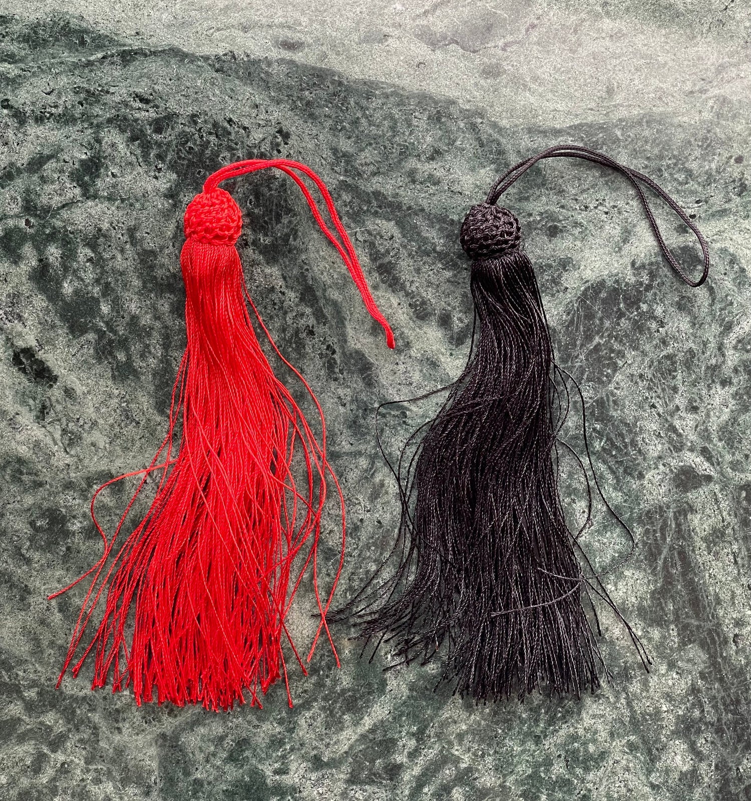 Long Silk Tassels - Red, Black-accessory, jewelry