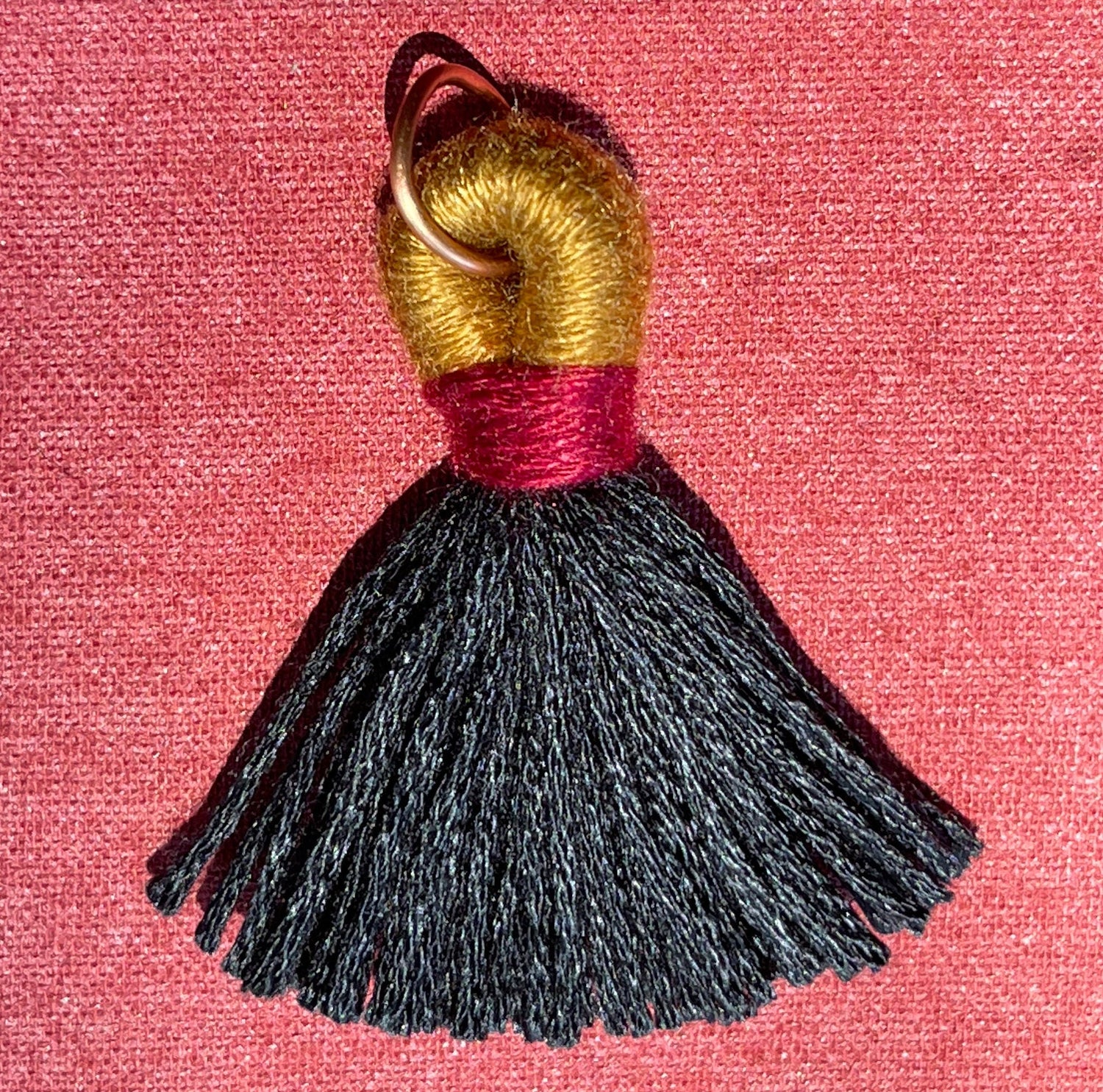 Color Block Cotton Tassels; single color set; multicolor set; add jumpring; earrings-black,blue,brown,gold,gray,pink,purple,slate,white