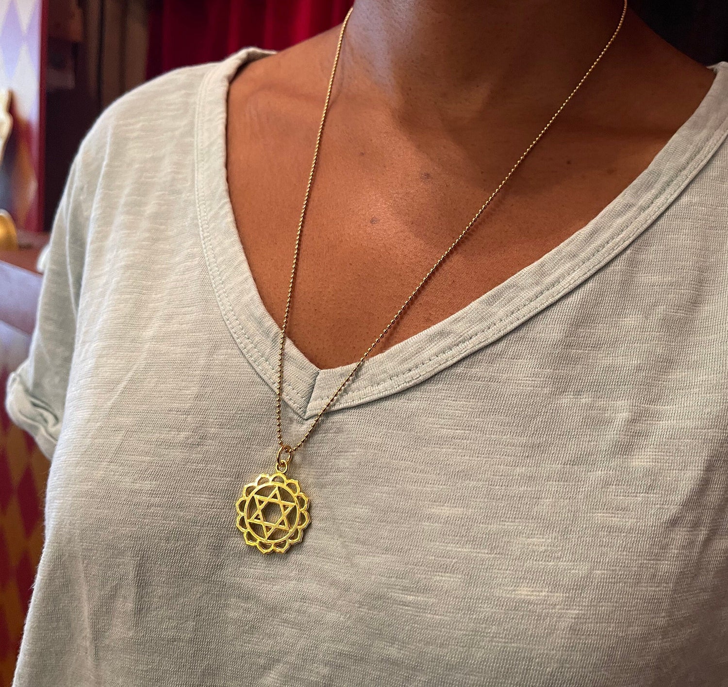 Chakra Charm, Pendant, Set, Ball Chain Necklace – gold-plated, silver-plated – crown, third eye, throat, heart, solar plexus, sacrum, root