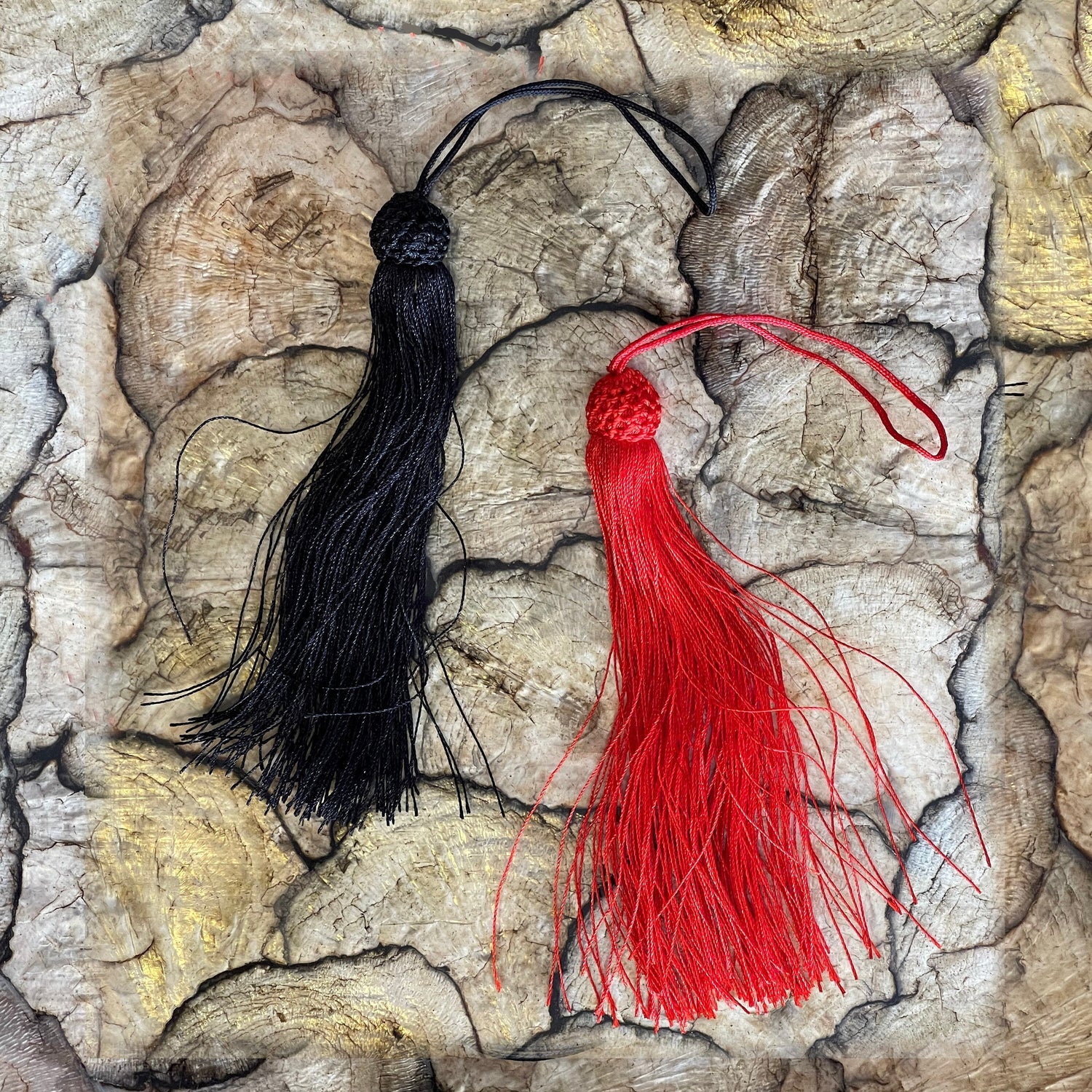 Long Silk Tassels - Red, Black-accessory, jewelry