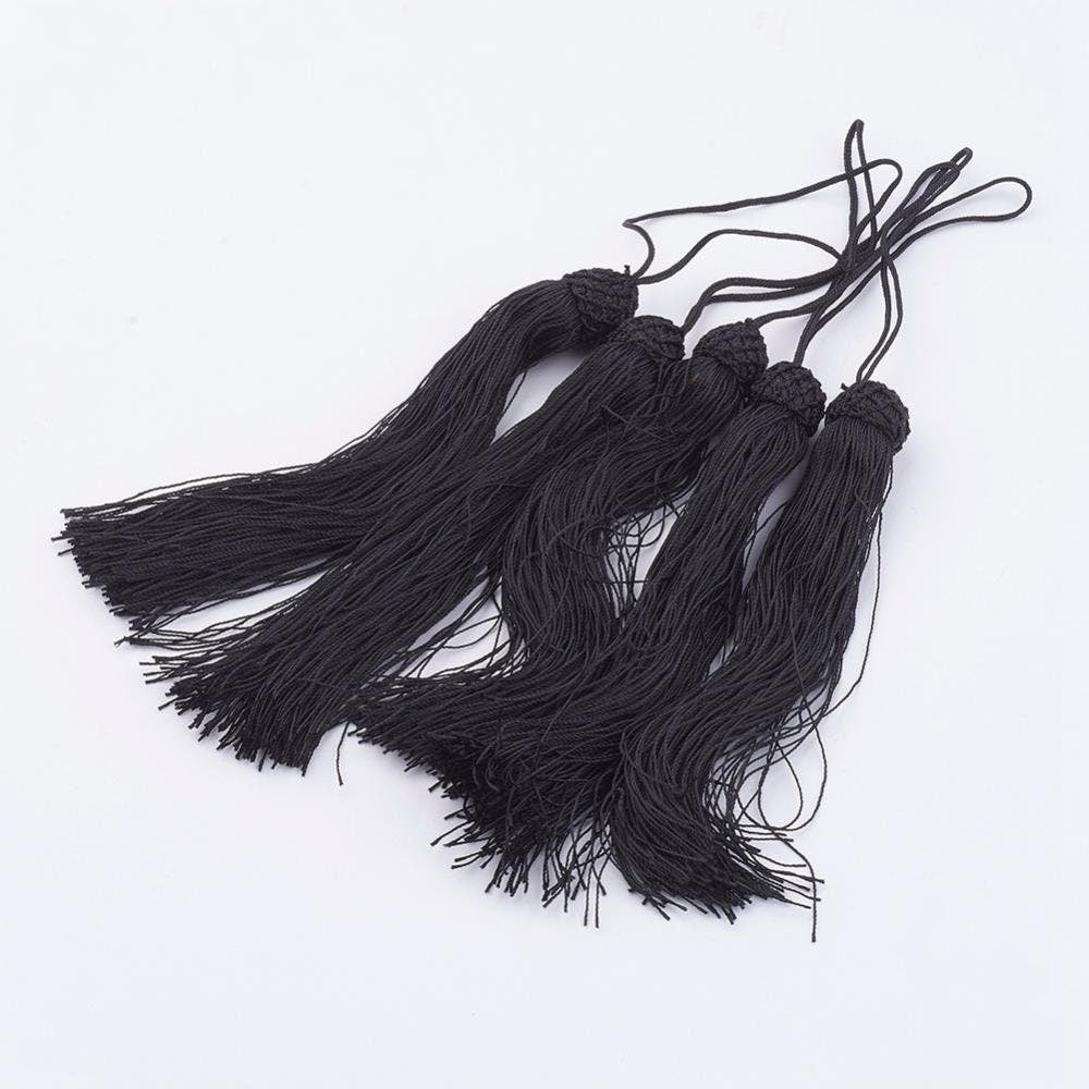 Long Silk Tassels - Red, Black-accessory, jewelry