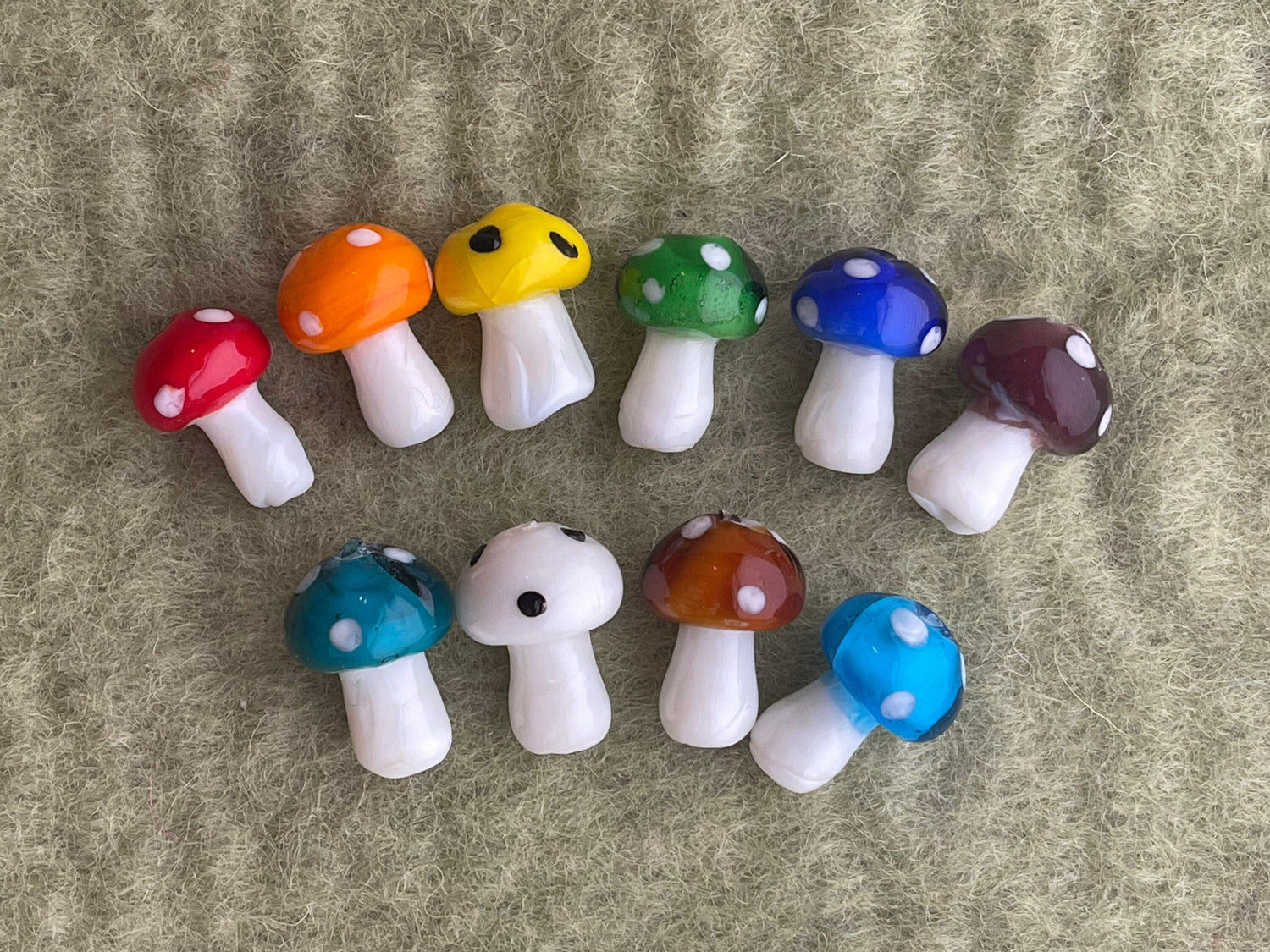 glass mushroom beads loose beads for